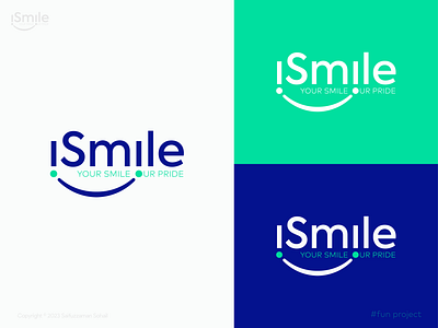 iSmile Dental logo - Fun project brand identity branding cosmetic dentistry dental care dental clinic dental examinations dental implants dental logo dental restorations dental services family dentistry gum disease logo design oral health oral hygiene orthodontics preventive dentistry smile smile makeover teeth whitening