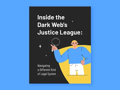 Dark Web's Justice League art black blue composition dark web design dynamic elegant figure flat design graphicdesign high contrast illustration line print design simple typography ui web design yelow