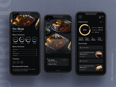 FOOD DIET SCANNER APP app design dailyui design diet scanner app figma food nutrition scanner app landing page ui ux