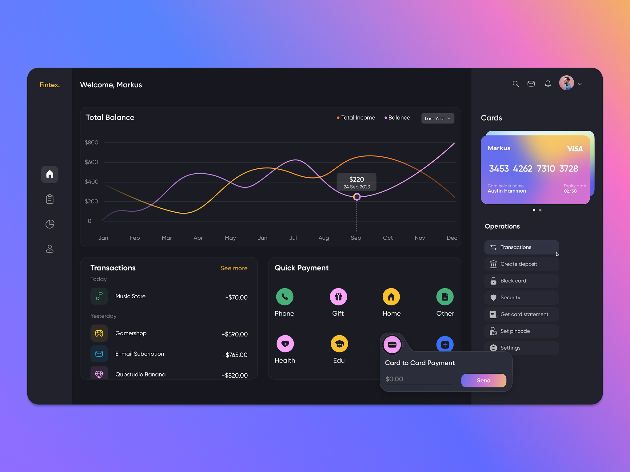 Finance Dashboard UI Concept by Yaroslav Tarakhkalo on Dribbble