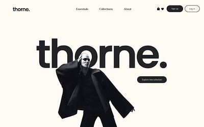 Thorne Landing Page branding design fashion graphic design logo typography ui ux