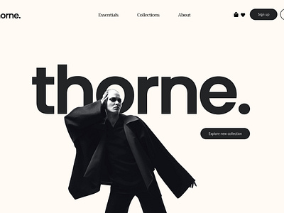 Thorne Landing Page branding design fashion graphic design logo typography ui ux