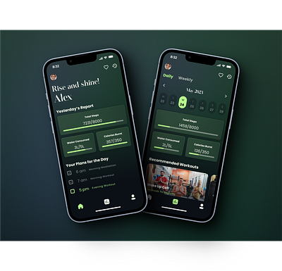 Mobile UI for a Wellness App for Busy People / Professionals design ui ux