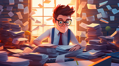 Bookkeeper in the accounting department illustration