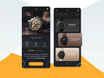 ⏱️ Timex - Mobile Watch Shop minimal mobile app rolex shop ui design ux design watch watch shop