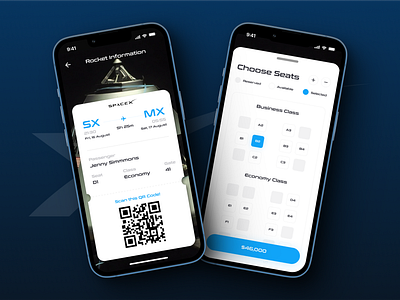 SpaceX Commercial Rocket Seat Booking App UI branding design graphic design typography ui ux