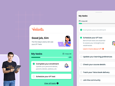 Tuition Onboarding Tasks app design edtech ui ux