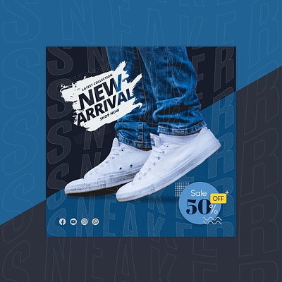 Sneaker - Social Media Post branding graphic design illustration illustrator poster design