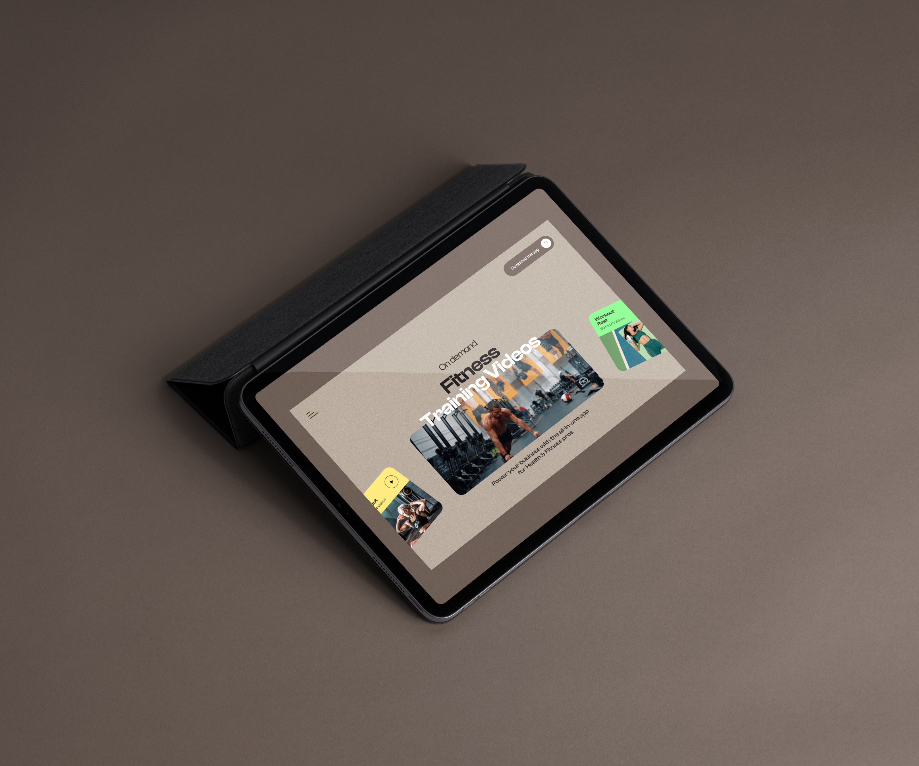 Fitness App Landing Page Design animation app dashboard design fitness gym gym videos minimal motion graphics product design training typography ui web app