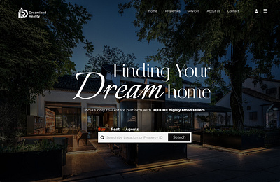 Landing page - Real estate company - Dreamland Reality graphic design landing page ui ux