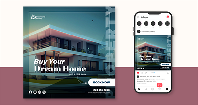 Social media post | Real estate company | Mockup branding graphic design illustration illustrator post social media ui