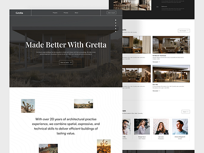 Architecture theme landing page - Gretta architecture bedroom buildings design housing landing page design landscape house lounges office real estate realtor ui ui design villa web design