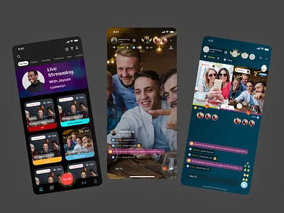 Live Streaming app app ui live streaming app promixr live streaming app ui uiux design
