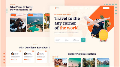 Travel Agency website app app ui branding designe designe illustration graphic design hero illustration landing page logo travel website ui uiux ux web ui website