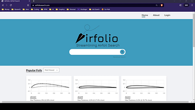 Airfolio: My First Full Stack Web App airfoil data science engineering first project ui vue web website