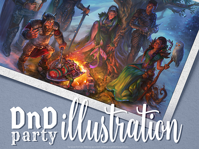 D&D Party illustration character design character illustration dark fantasy dd detailed artwork digital painter dnd dnd party dwarf art elf art fantasy art fantasy characters game characters warrior design