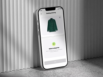 Clothing pairing AI app ai app app design clothes design fashion mobile mobile app openai outfit ui ux wardrobe