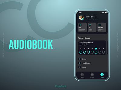 Audiobook App audio book app design mobile app ui ux