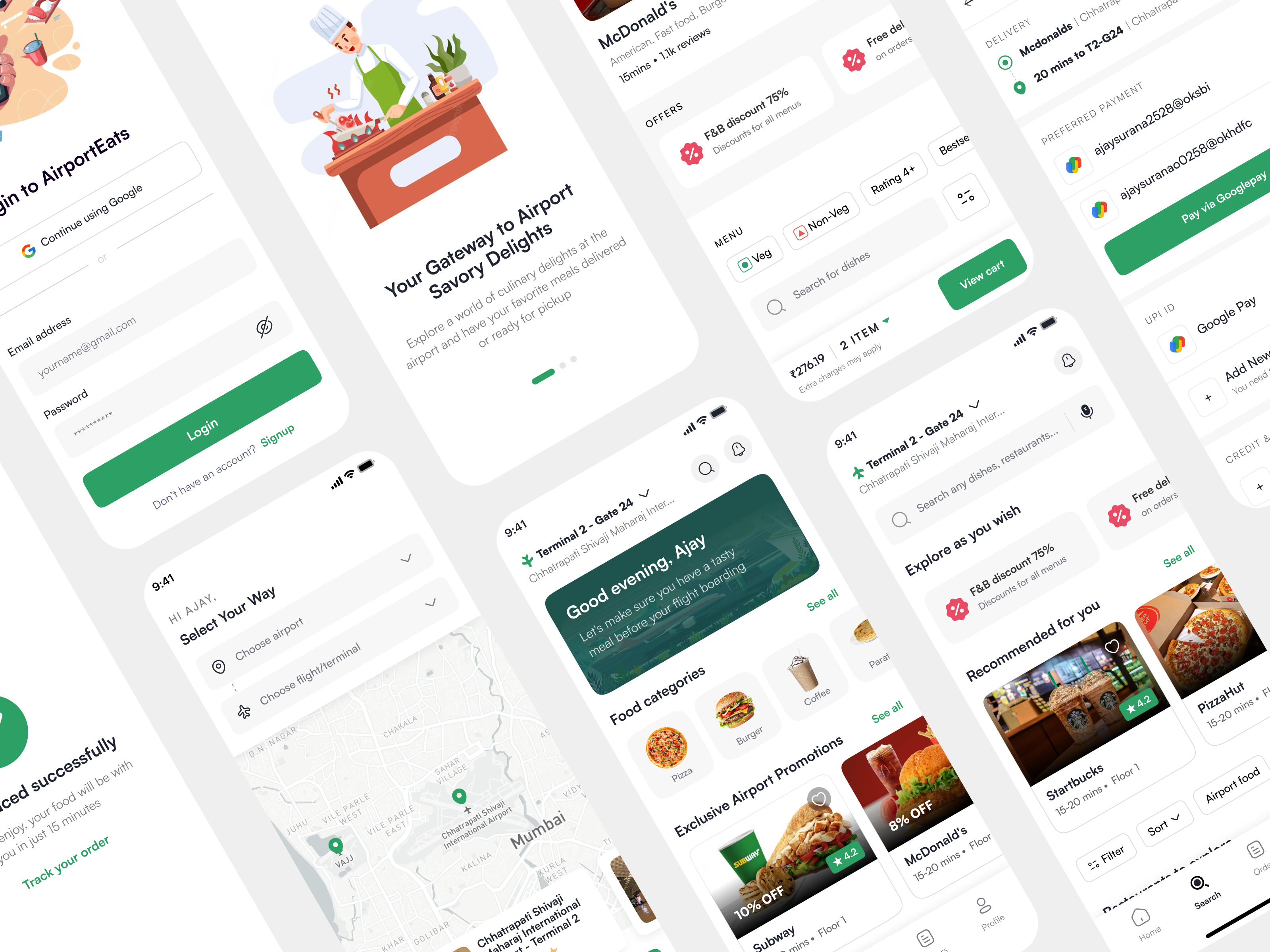 Airport Food delivering app UI app clean design design food delivering food delivery app minimal ui ux