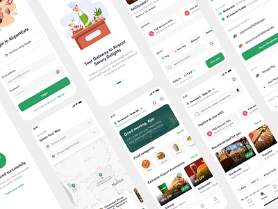 Airport Food delivering app UI app clean design design food delivering food delivery app minimal ui ux