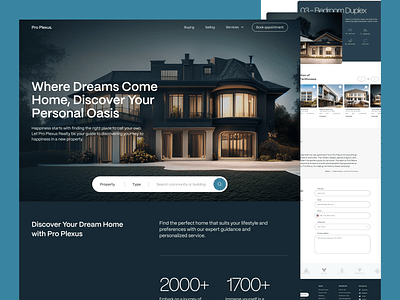 Pro Plexus Real Estate Landing Page agency branding design landing page penthouse property real estate real estate landing page ui ux villa web design