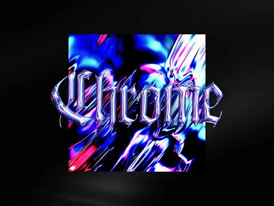 Chrome Text Effect 3d branding design graphic design illustration photoshop poster
