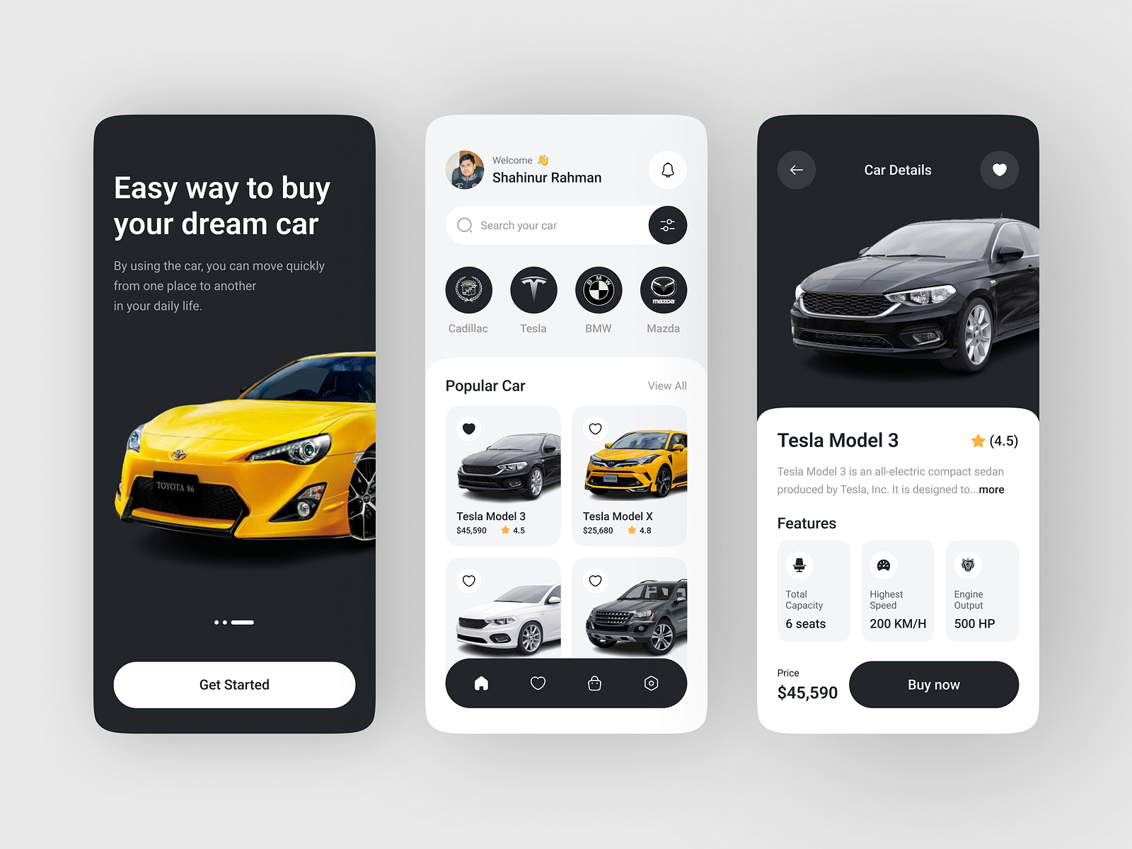 Car Shop Mobile App by Shahinur Rahman for Devignedge Design Agency on ...