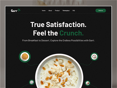 Garri brand website design food landing page ui web design website