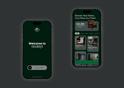 Chairly App Design🛏 app branding clean dailyui design flat logo minimal mobile ui ux