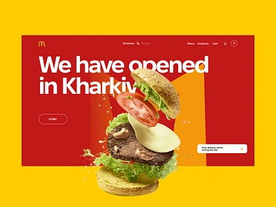 McDonald's - business card site app burger catering establishment company delivery design food freelancer graphic design landing page mcdonalds minimalist typography ui ux web