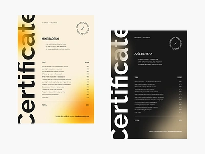 Simba Academic Writing School — Certificate art direction branding clean course design design direction font gold graphic design grid identity layout logo minimal minimalism platinum poster print design school typography