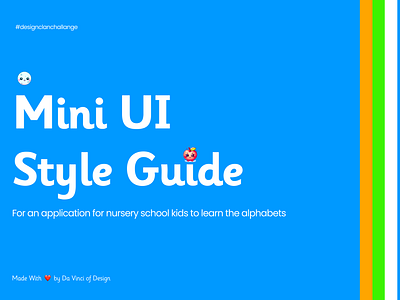 Mini UI Style Guide blue themed color pallet design kids app mini styleguide mini ui styleguide typography ui styleguide ux