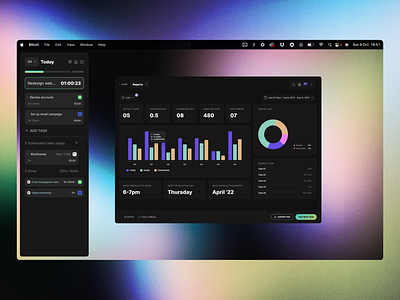 Blitzit - Productivity App app collabify darkui dashboard gradient productivity timer ui uidesign ux