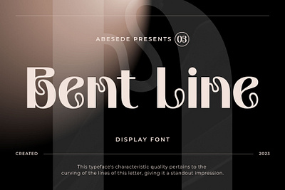 Bent Line bent line display font graphic design type design typeface typography