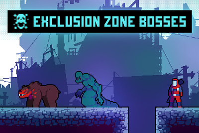 Monsters from the Exclusion Zone Pixel Art 2d art asset assets character cyberpunk enemy enimies game game assets gamedev indie indie game monster pixel pixelart pixelated rpg sprite sprites