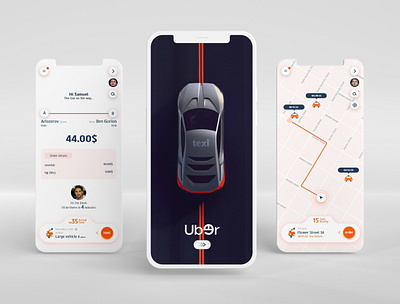 Application for ordering autonomous taxis app design graphic design illustration logo typography ui ux vector