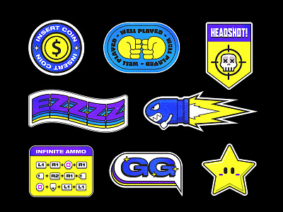 Retrogaming - Stickers & Badges - 2/3 badge badges design filter gaming icon illustration illustrator photoshop retro retrogaming sticker stickers typography ui vector video game