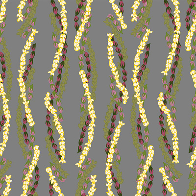 Plumeria Lei Fabric Pattern Recreation fabric pattern hawaiian pattern vector plumeria lei seamless pattern tropical