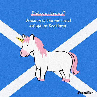 Unicorn is the national animal of Scotland. animal did you know digital art digital illustration fact of the day fun fact illustration scotland unicorn