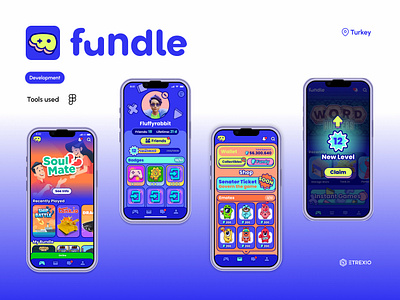 Fundle - Games & Friends app design etrexio friends fun fundle games multiplayer online ux