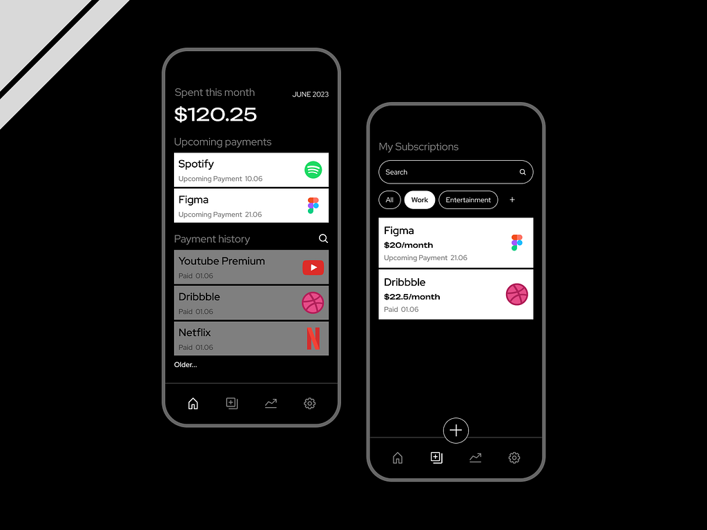 Subscription management App - UI Design by Shreyash Kadam on Dribbble