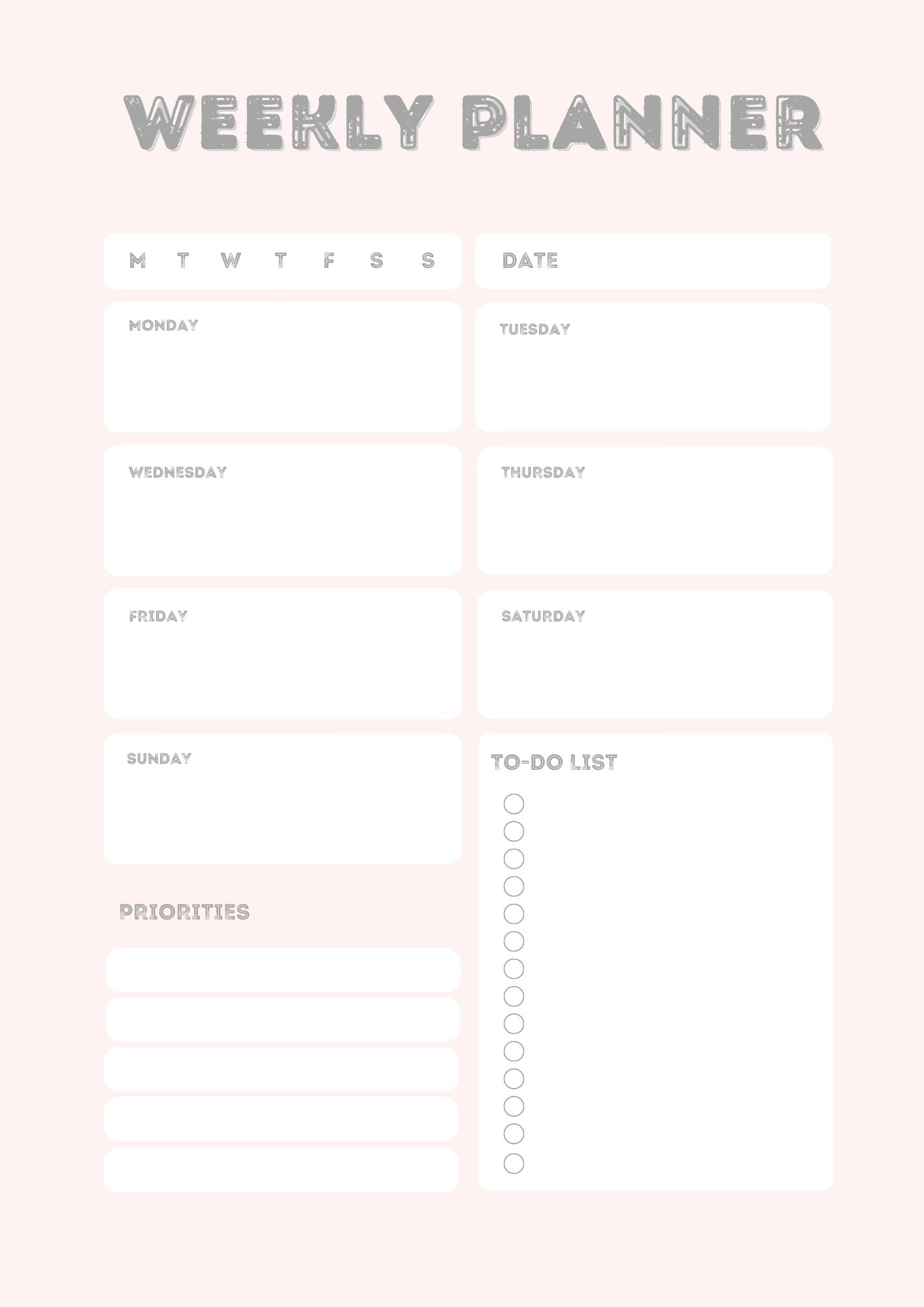 Weekly Planner By Rashmi Navodya On Dribbble