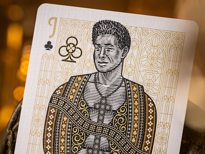 Lucian Tapiedi (Jack of Clubs) engraving etching illustration illustrator peter voth design playing cards