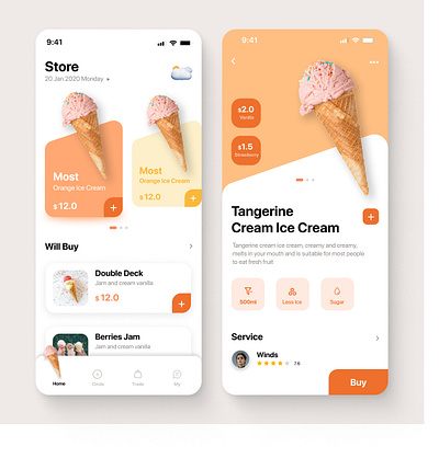 Ice cream Store App Design-UIdesignz app branding dashboard design graphic design illustration logo mobile app design ui ux