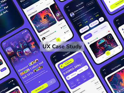 NFTs Marketplace App | UI Kit | UX Case Study app clean color crypto design ios landing page minimal mobile nft ui ux web website