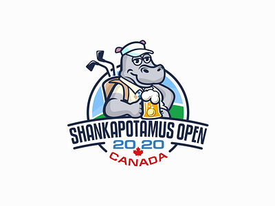 Shankapotamus Open badge branding character design emblem hippopotamus logo mascot