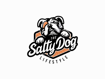 The Salty Dog badge character design dog emblem lifestyle logo mascot retro vintage