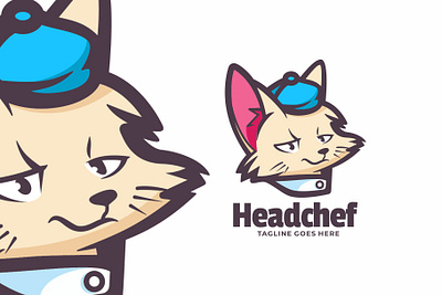 Headchef animal branding cute mascot design graphic design illustration logo vector