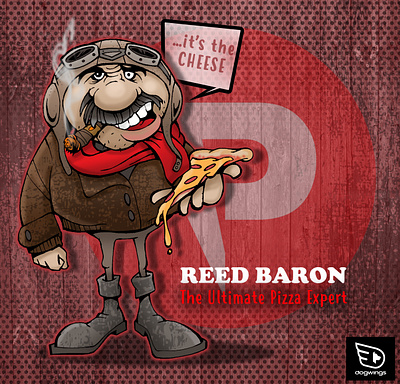 Sketch stories - the weekend aviator cartoon illustration chipdavid dogwings drawing funny illustration pizza red baron