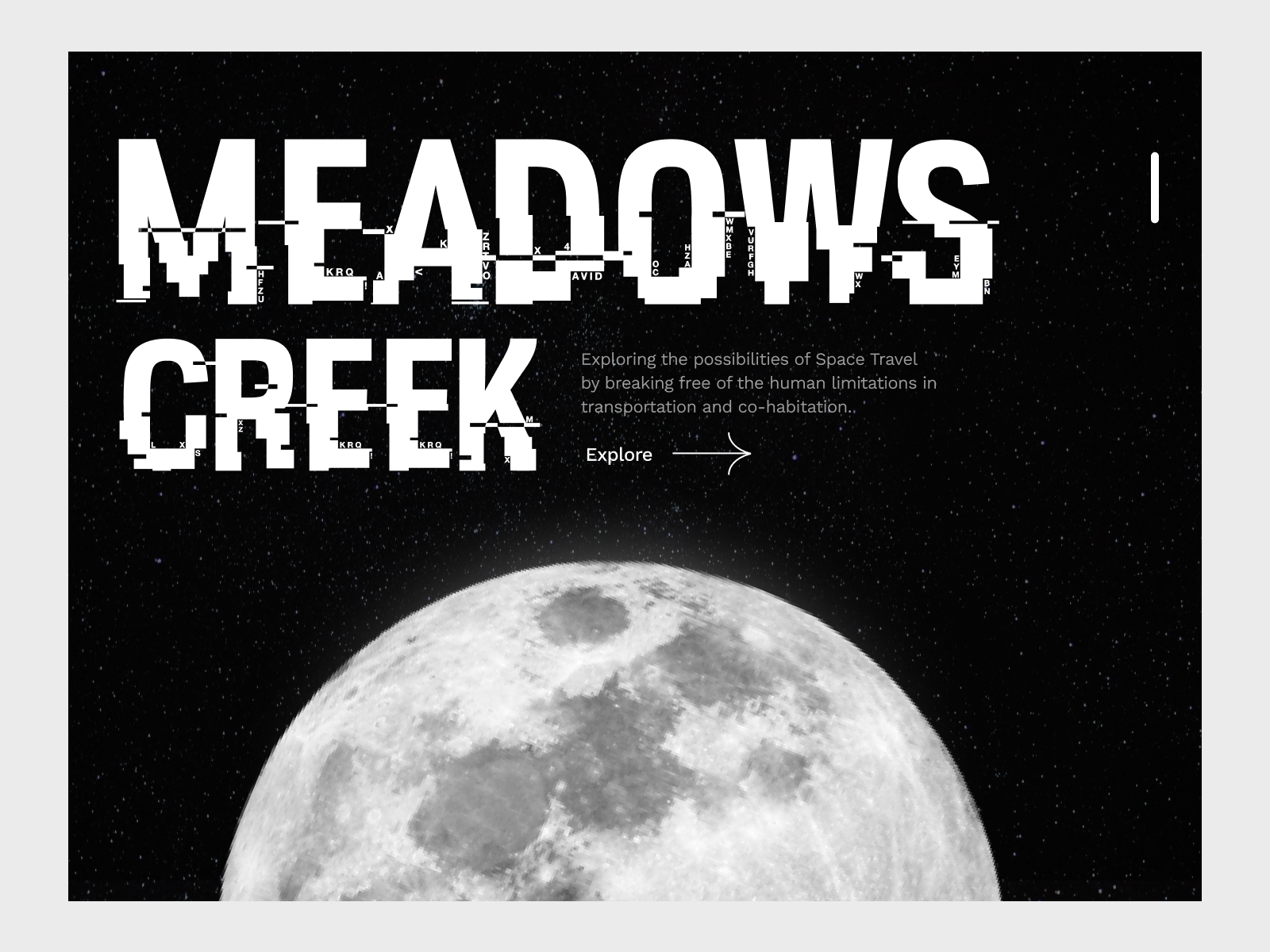 Outer Space Hero Section 3d dark theme design hero section landing landing page parallax space ui uiux ux